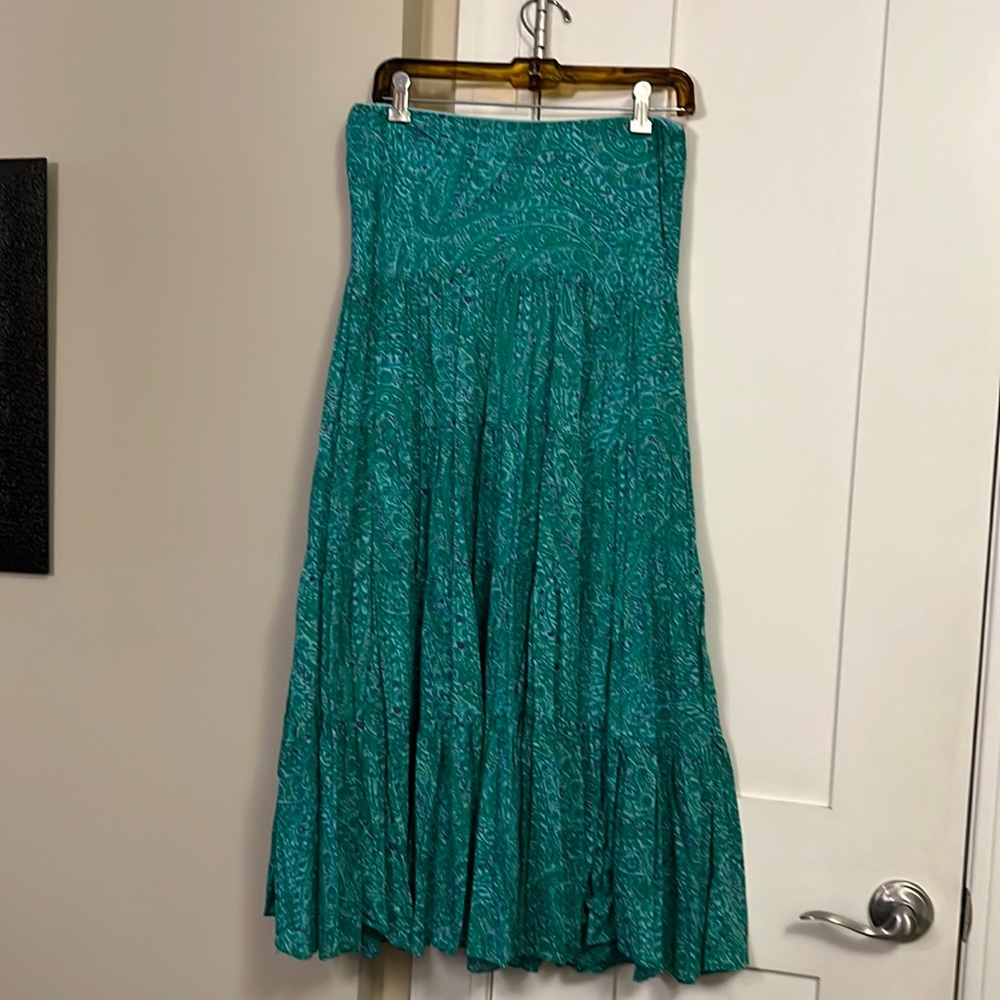 Ralph Lauren green/multi long peasant skirt.